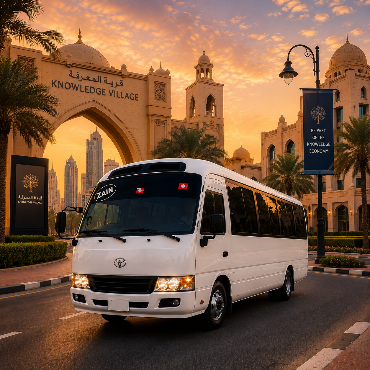 ZAIN CARLIFT bus near Dubai workplaces